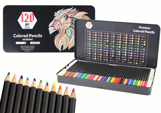 Conjunto premium de lápis 120 peças em várias cores
