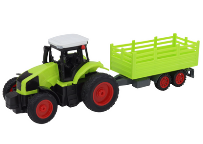 Trator Agrícola RC 1:16 Verde com Reboque Gradeado e Telecomando 27 MHz