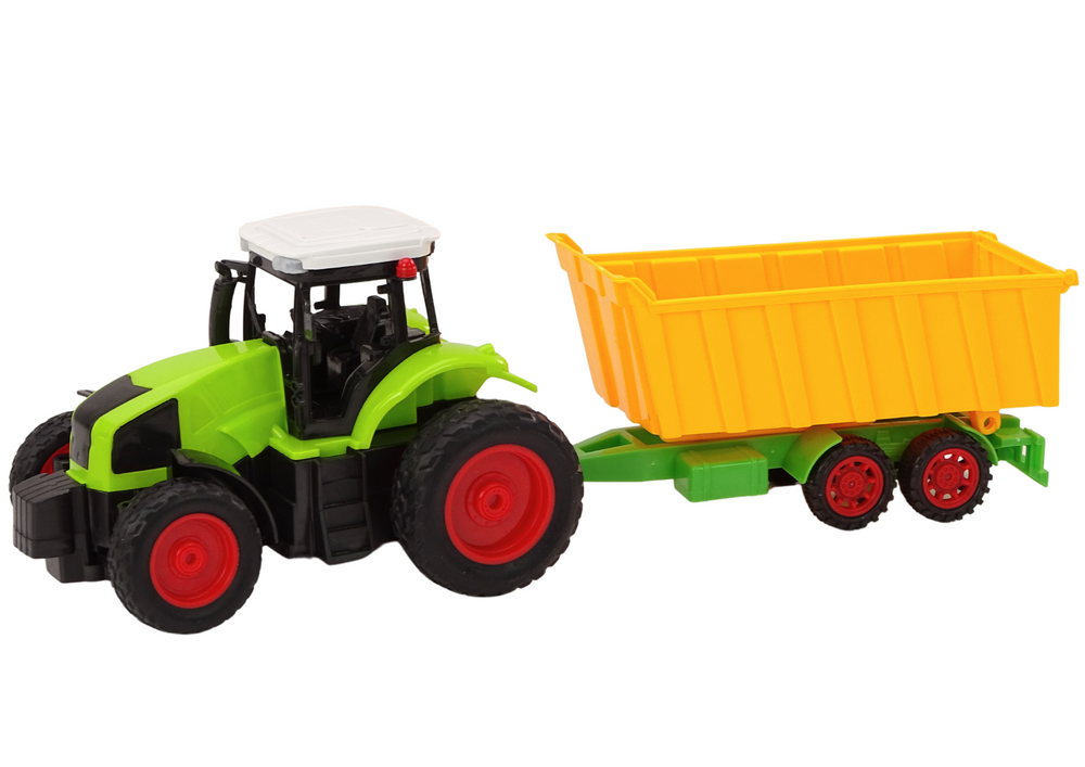 Trator Agrícola RC 1:16 Verde com Reboque Basculante e Telecomando 27 MHz