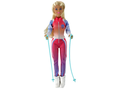 Boneca Anlily infantil com acessórios de ski