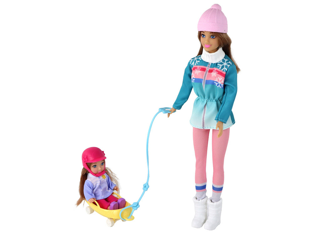 Boneca Anlily mãe e filha com trenó