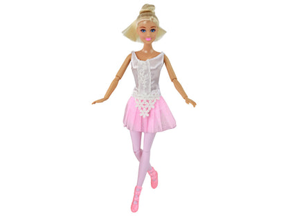 Boneca Anlily bailarina com coque e vestido rosa