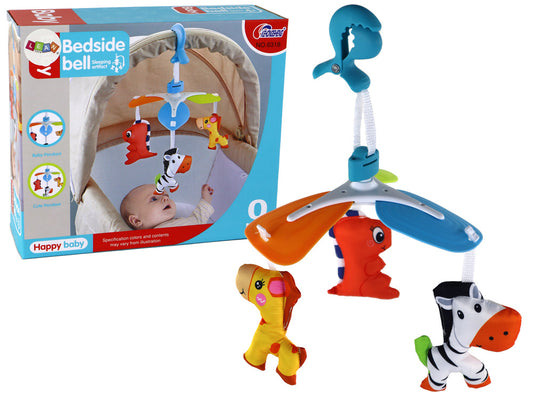 Carrossel infantil colorido para berço com mola