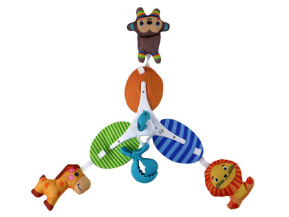 Móbile infantil com clip de animais portátil