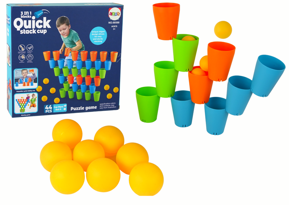 Jogo puzzle chávenas 3 em 1, 44 peças