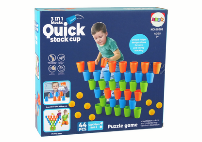 Jogo puzzle chávenas 3 em 1, 44 peças