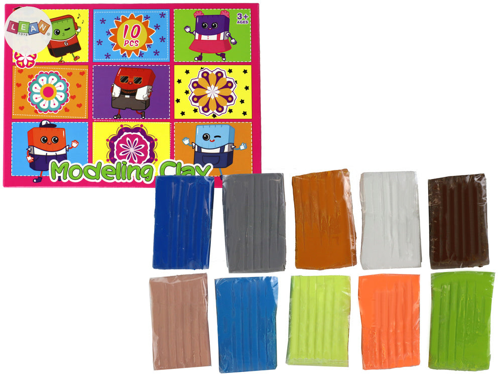 Conjunto artístico de plasticina 10 cores