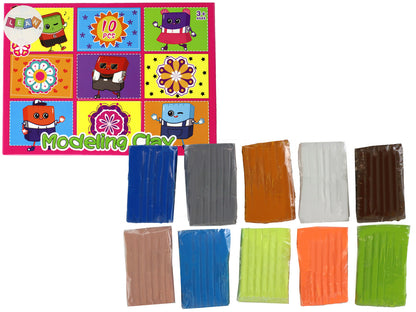 Conjunto artístico de plasticina 10 cores