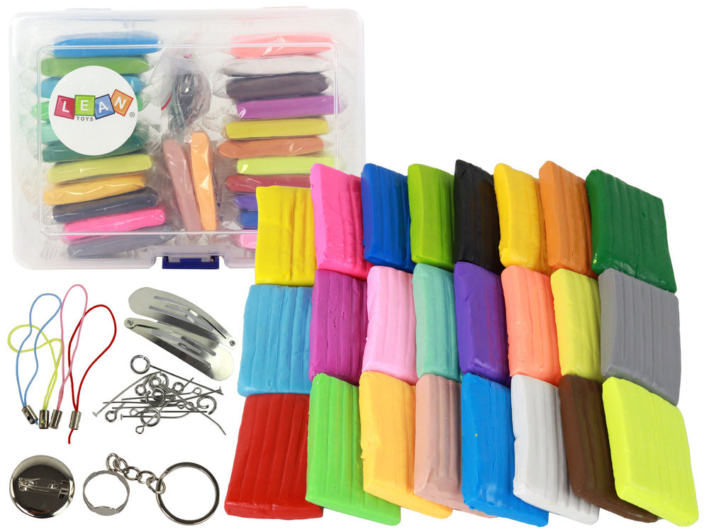 Conjunto criativo de modelagem com plasticina 24 cores e acessórios