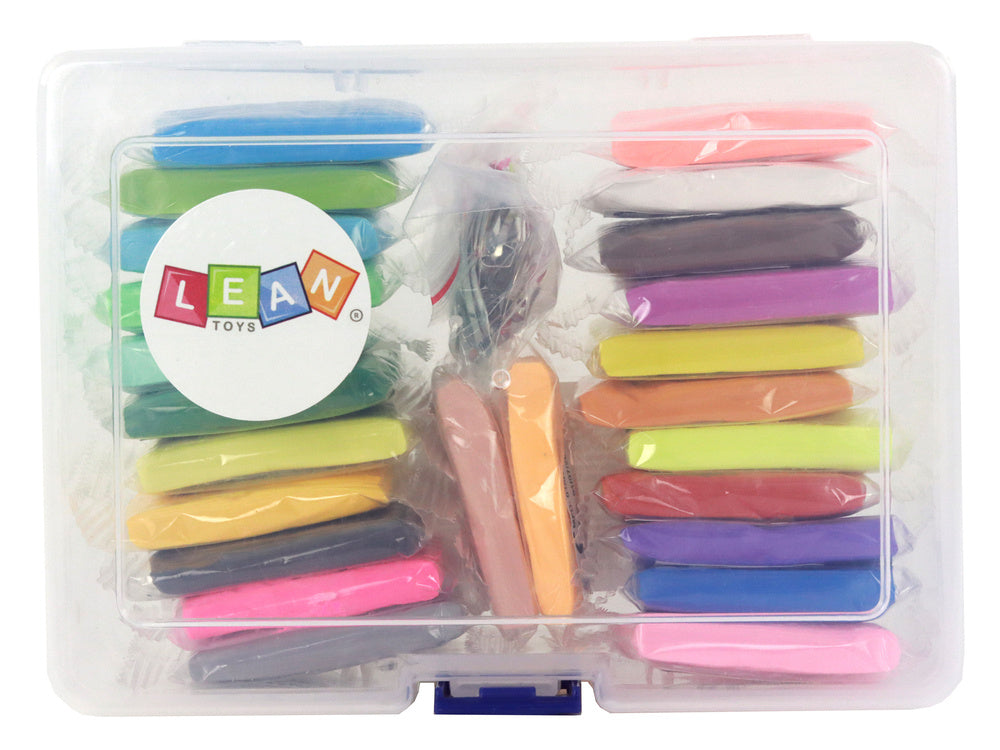 Conjunto criativo de modelagem com plasticina 24 cores e acessórios