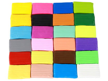 Conjunto criativo de modelagem com plasticina 24 cores e acessórios
