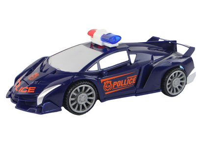 Carro polícia robot transformável azul-marinho 2 em 1