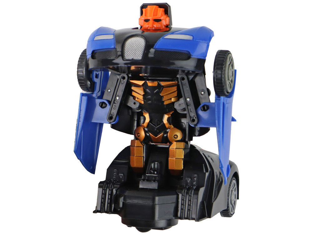 Carro robot transformável Bugatti azul 2 em 1 com luz
