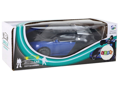 Carro robot transformável Bugatti azul 2 em 1 com luz
