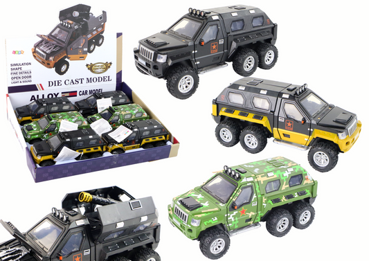 Carro com canhão interior, luz e som, 3 cores (1 unidade, sortido)
