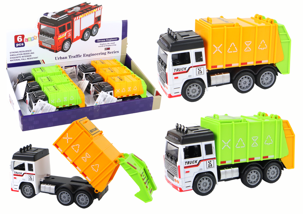 Carro do lixo com reboque, 2 cores (1 unidade, sortido)