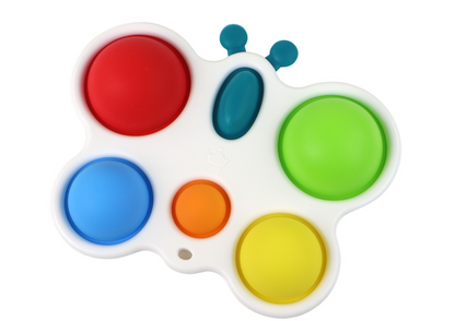 Quadro borboleta colorido Pop It em silicone