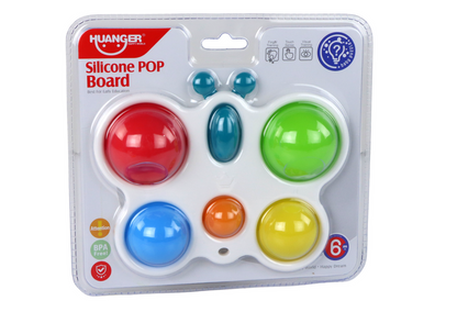 Quadro borboleta colorido Pop It em silicone