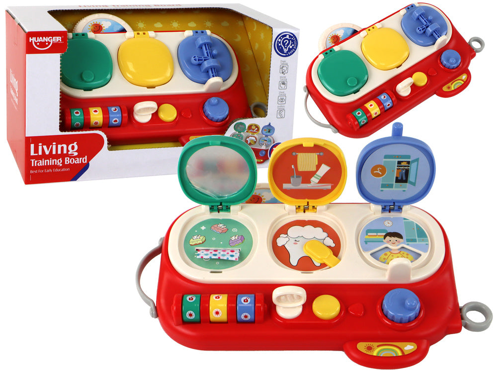 Quadro sensorial educativo vermelho