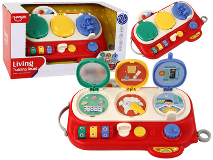 Quadro sensorial educativo vermelho