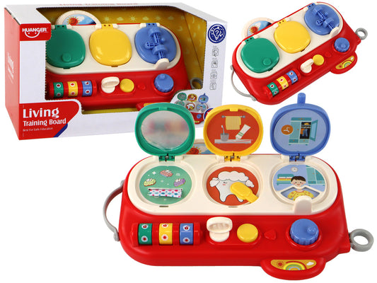 Quadro sensorial educativo vermelho