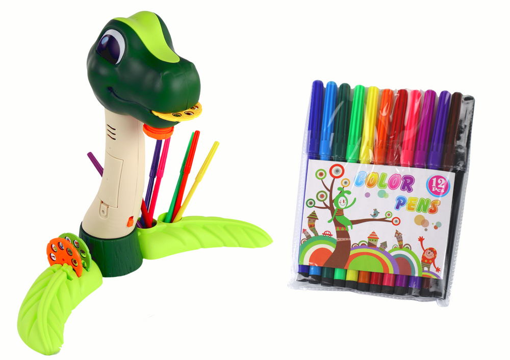 Projetor de desenho dinossauro com sons e acessórios