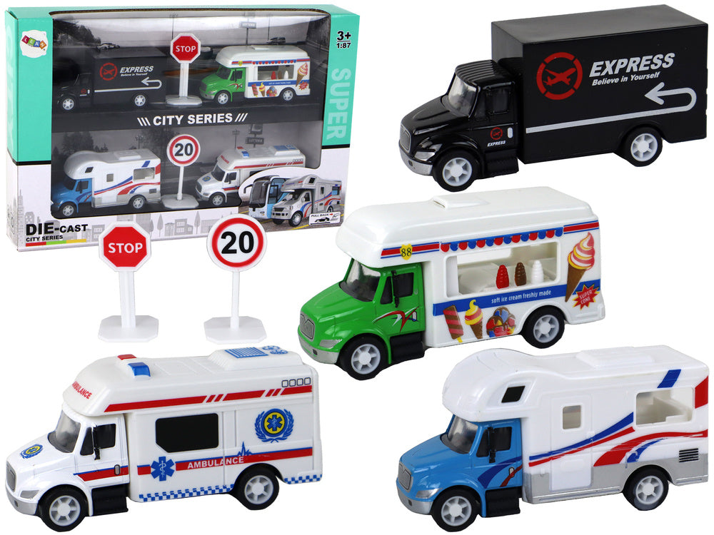 Camião camper ambulância geladaria de fricção 1:87