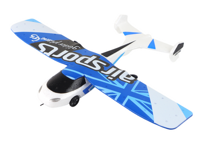 Avião R/C 4D-G3 branco e azul com luz