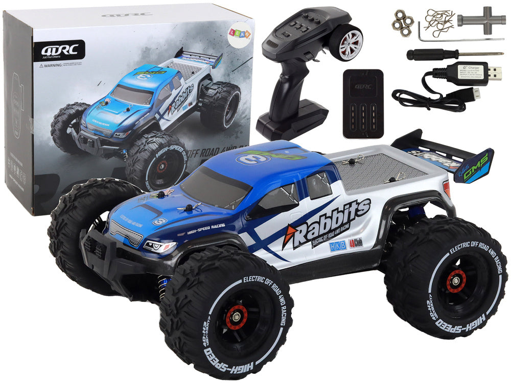 Carro todo-o-terreno RC Coelhos azul 4x4 2.4G
