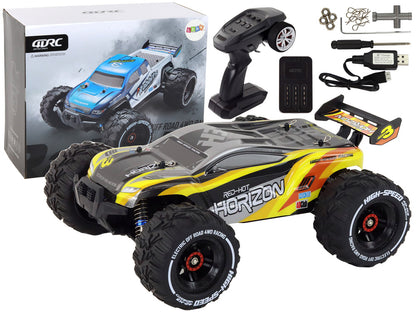 Carro todo-o-terreno RC Coelhos amarelo 4x4 2.4G
