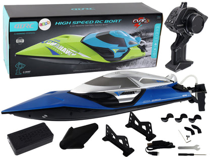 Barco a motor telecomandado 2.4G azul 30 km/h com luz