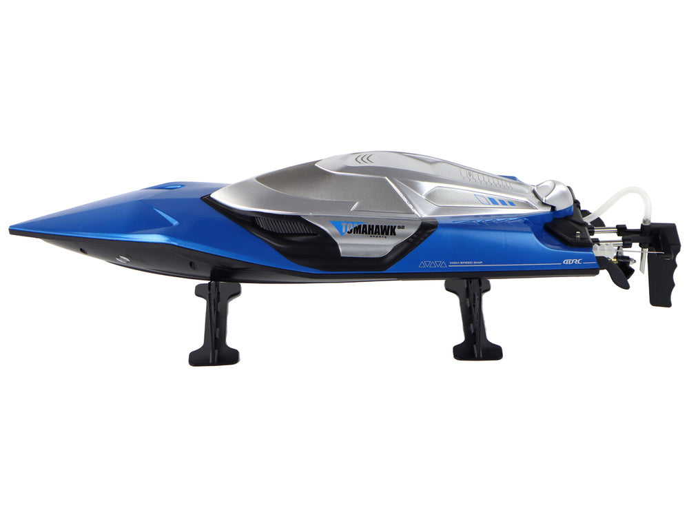 Barco a motor telecomandado 2.4G azul 30 km/h com luz