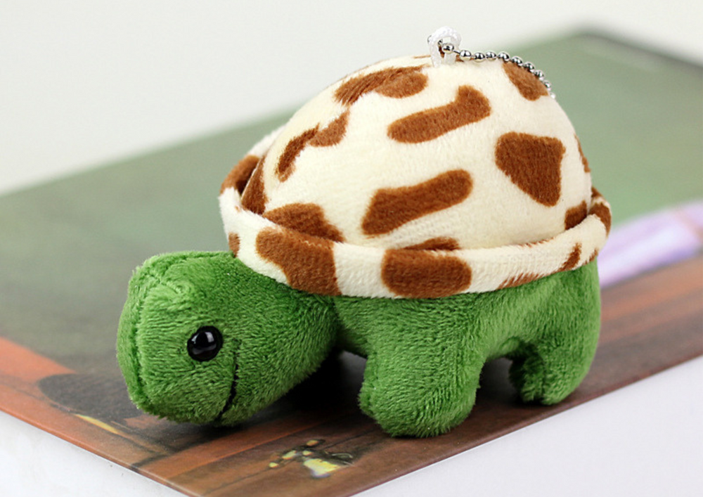Porta-chaves peluche tartaruga castanha 10 cm