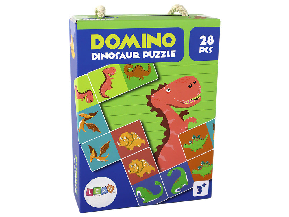Jogo de lógica dominó dupla face dinossauros 28 peças