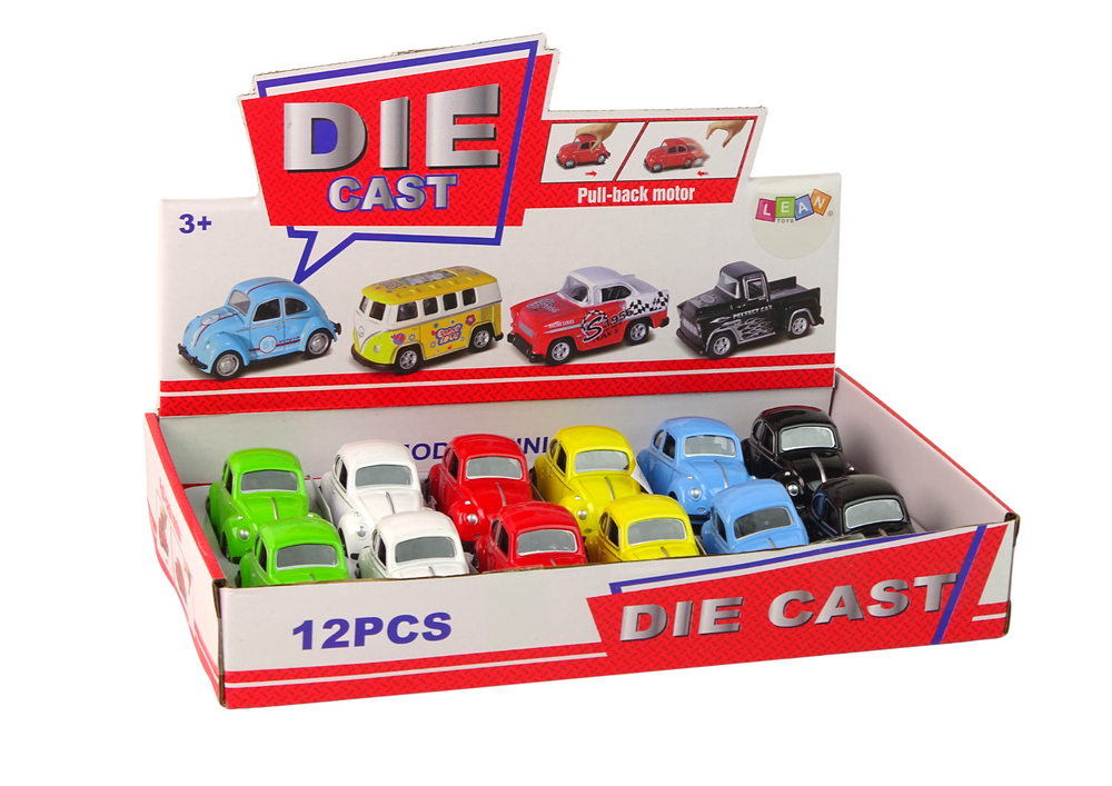 Carro beetle de fricção com mola, 6 cores (1 unidade, sortido)