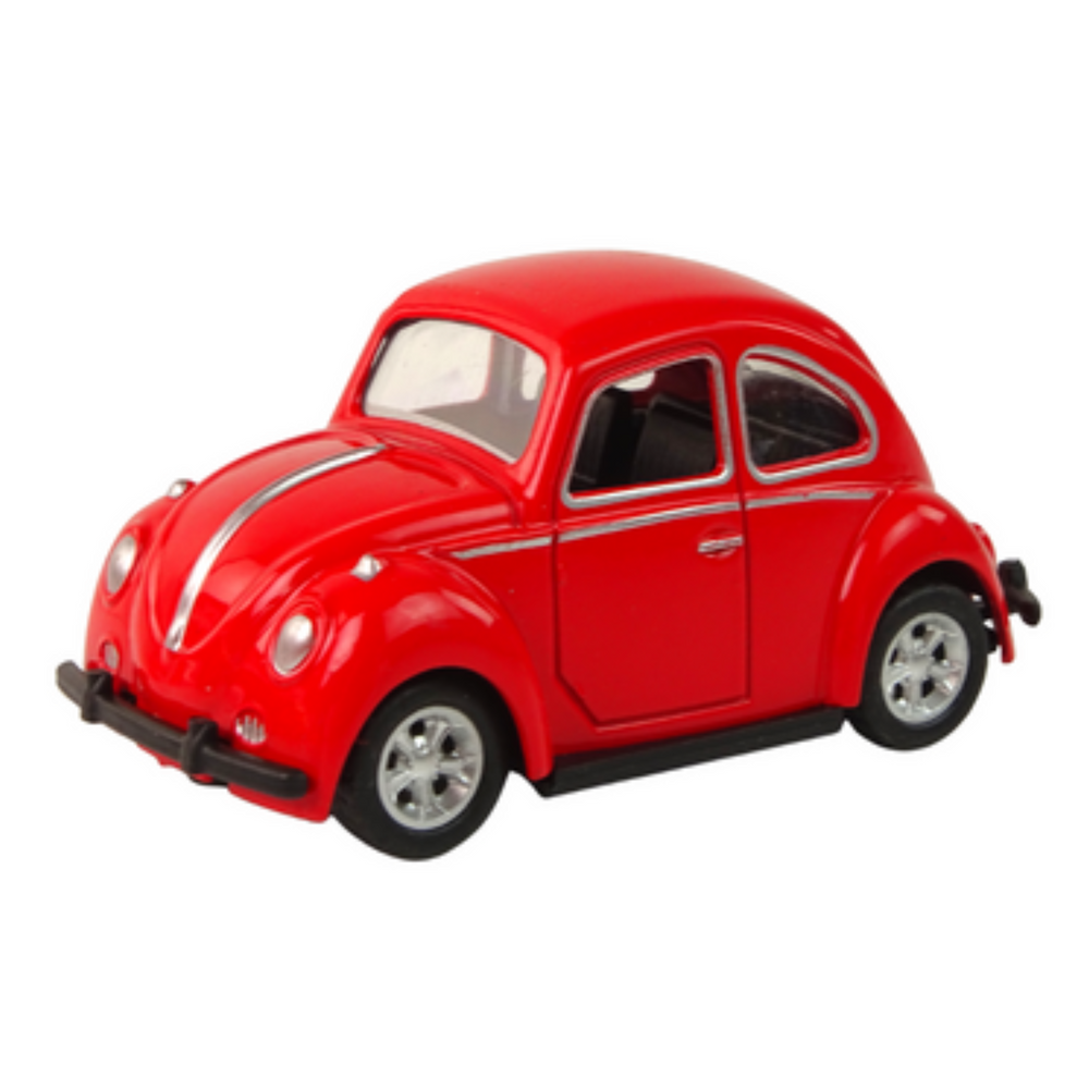 Carro beetle de fricção com mola, 6 cores (1 unidade, sortido)