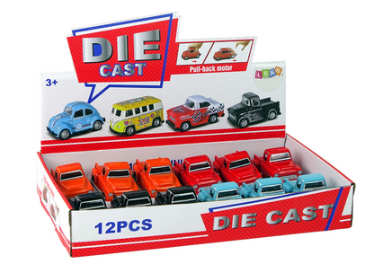 Carrinha pick-up de fricção com mola, 4 cores (1 unidade, sortido)