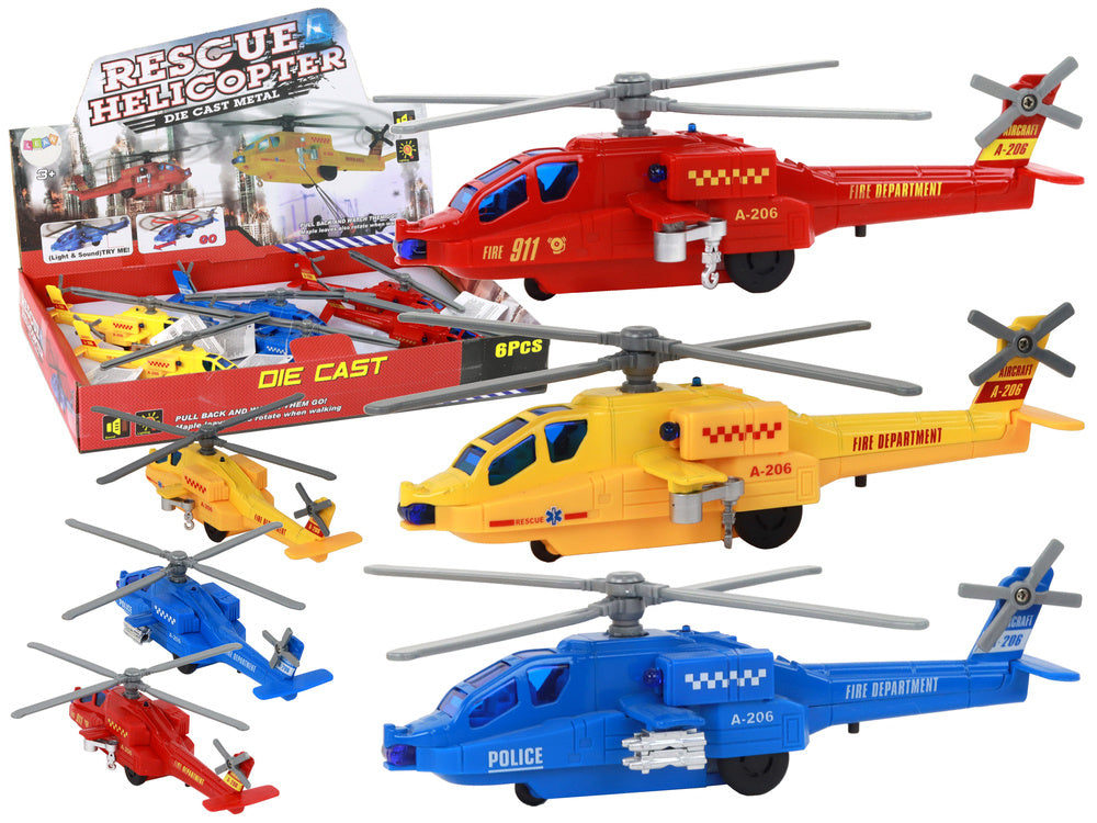 Helicóptero de resgate em alumínio, de fricção (1 unidade, sortido)