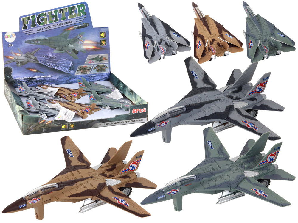 Avião militar de combate motorizado camuflado, com luz e som (1 unidade, sortido)