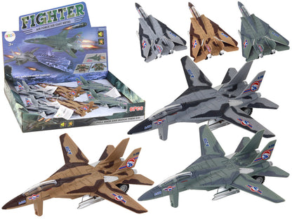 Avião militar de combate motorizado camuflado, com luz e som (1 unidade, sortido)