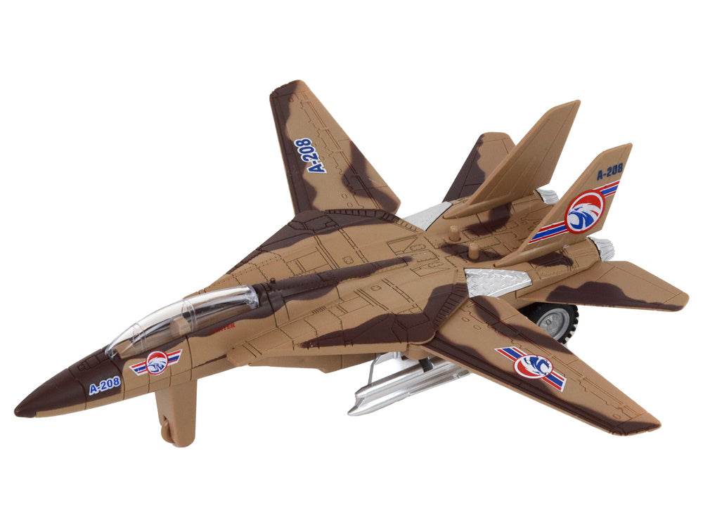 Avião militar de combate motorizado camuflado, com luz e som (1 unidade, sortido)