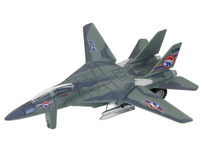 Avião militar de combate motorizado camuflado, com luz e som (1 unidade, sortido)