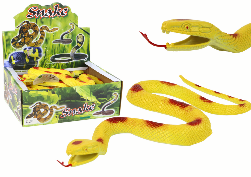Cobra de borracha amarela com manchas vermelhas (1 unidade)