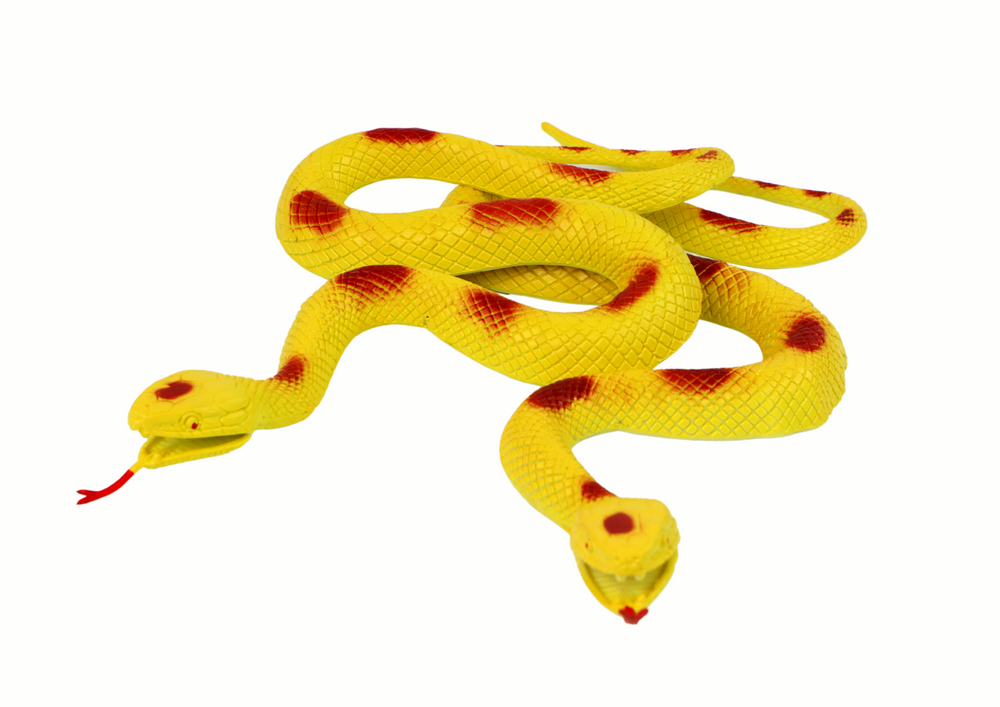 Cobra de borracha amarela com manchas vermelhas (1 unidade)