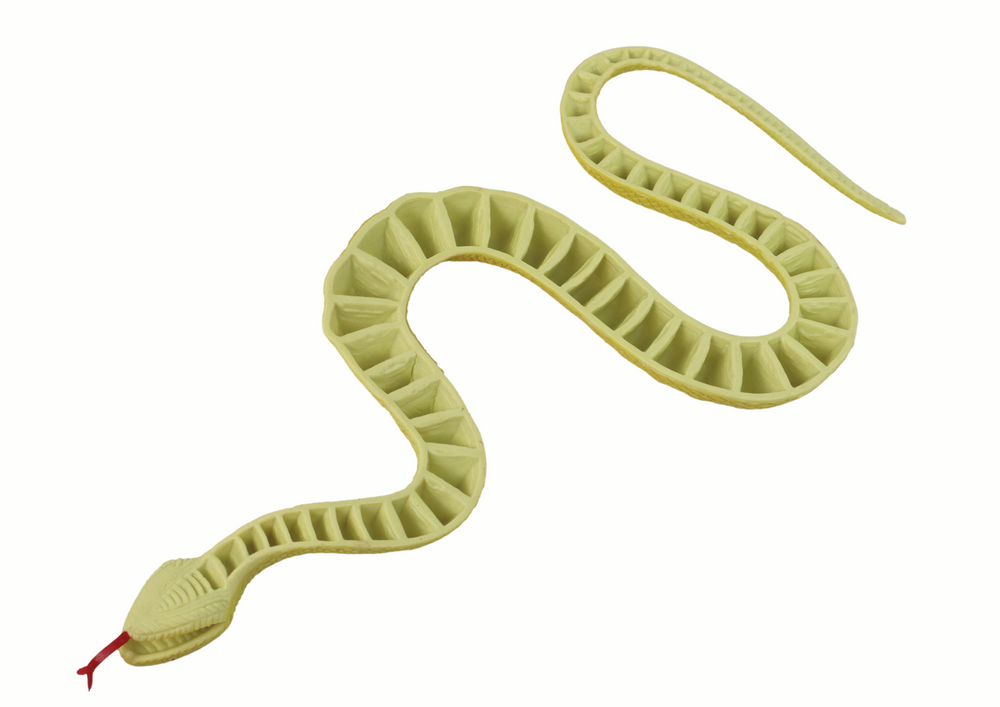 Cobra de borracha amarela com manchas vermelhas (1 unidade)
