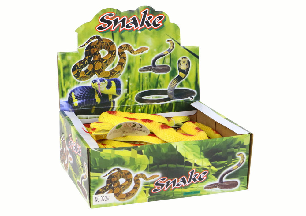 Cobra de borracha amarela com manchas vermelhas (1 unidade)