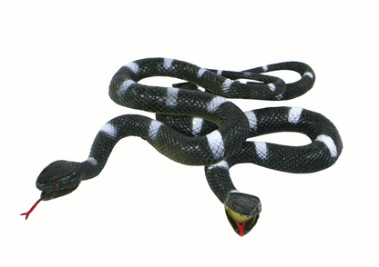 Cobra de borracha preta com riscas brancas (1 unidade)