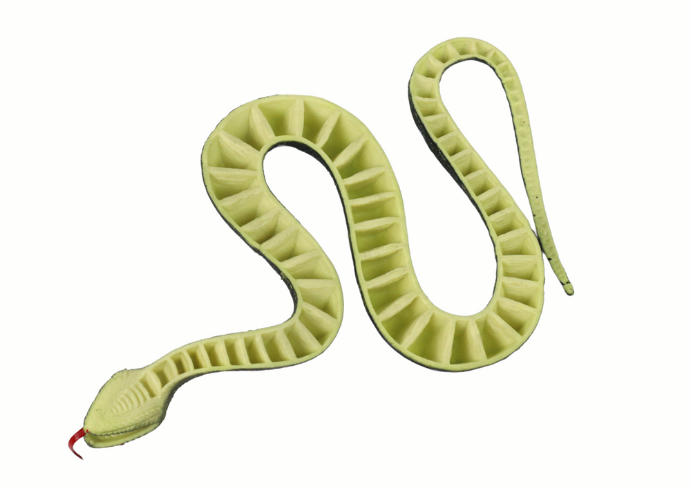 Cobra de borracha preta com riscas brancas (1 unidade)