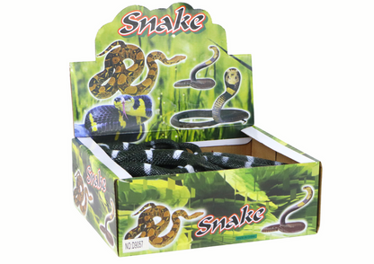 Cobra de borracha preta com riscas brancas (1 unidade)