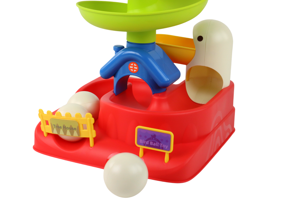 Brinquedo sensorial ovo com galinha e rampa de bolas
